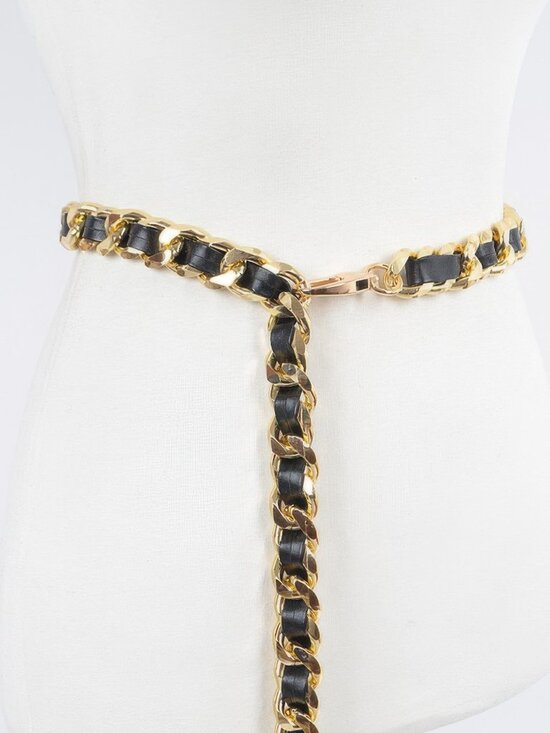 Faux Leather Oversized Chain Belt main image 4